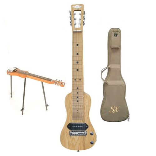 SX 6 string Lapsteel Natural Ash LG22N w/Legs & Gig Bag