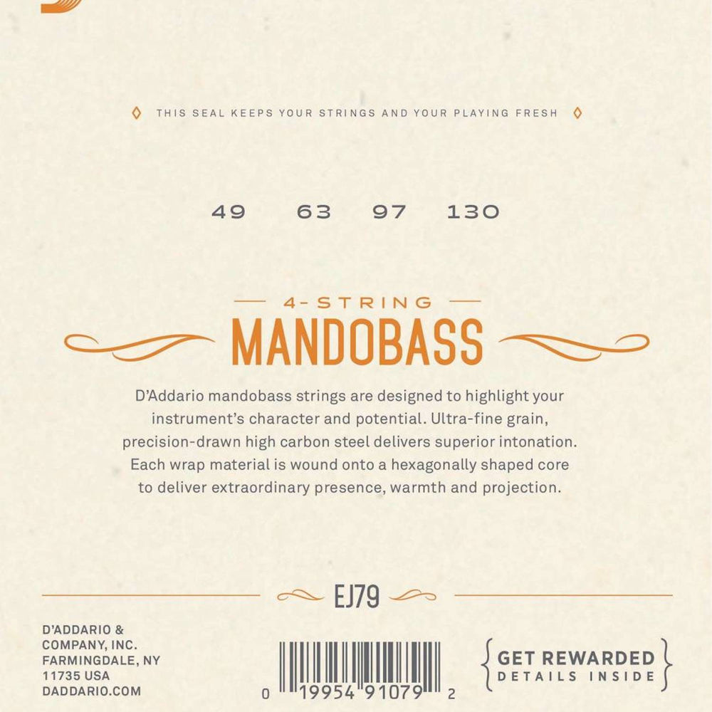 D'Addario J79 Copper Mandobass Strings, 49-130