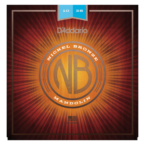 D'Addario NBM1038 Nickel Bronze Mandolin Strings, Light, 10-38