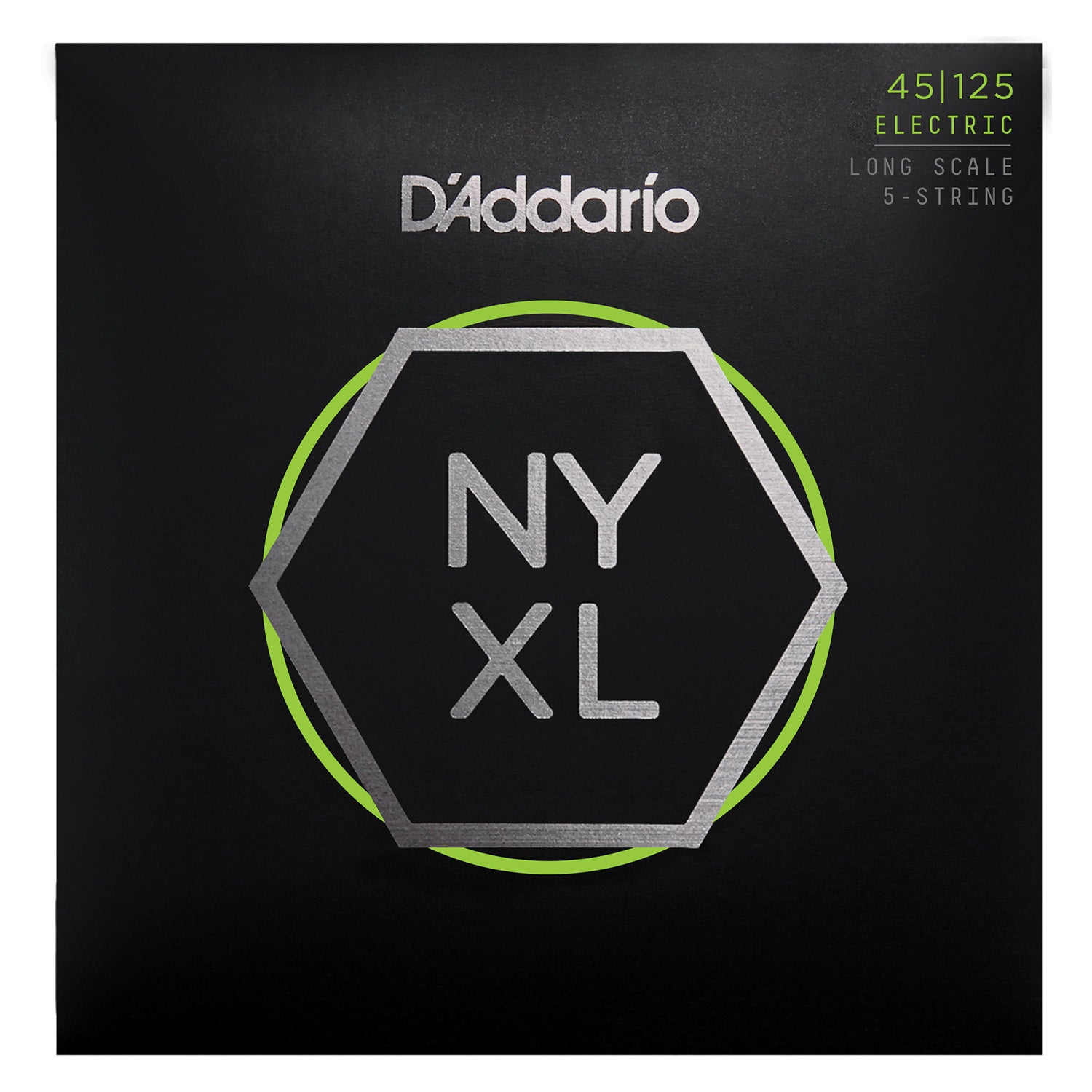 D'Addario NYXL45125 Nickel Wound Bass Guitar Strings, 5-String Lt Top / Med Btm, 45-125, Long Scale