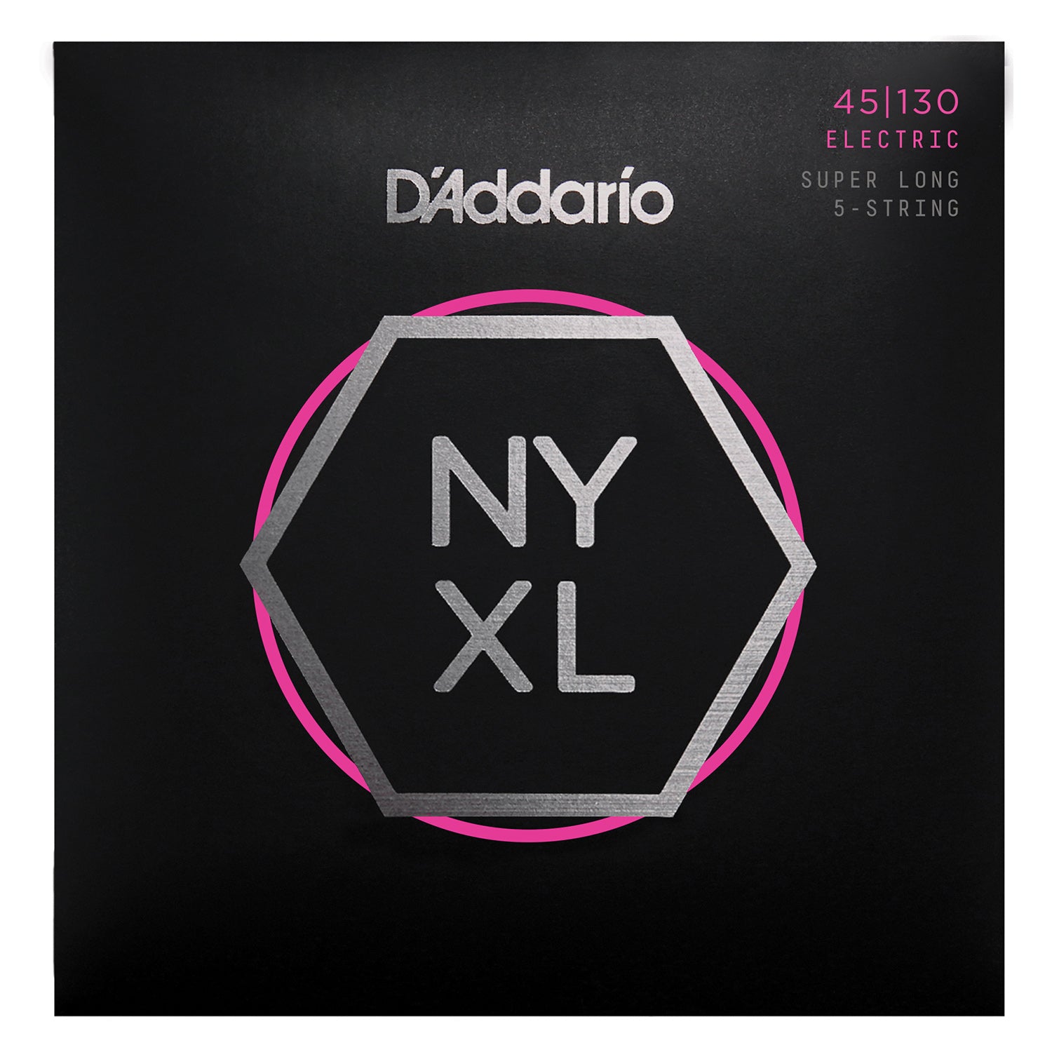 D'Addario NYXL45130SL Nickel Wound Bass Guitar Strings, Regular Light 5-String, 45-130, Super Long Scale
